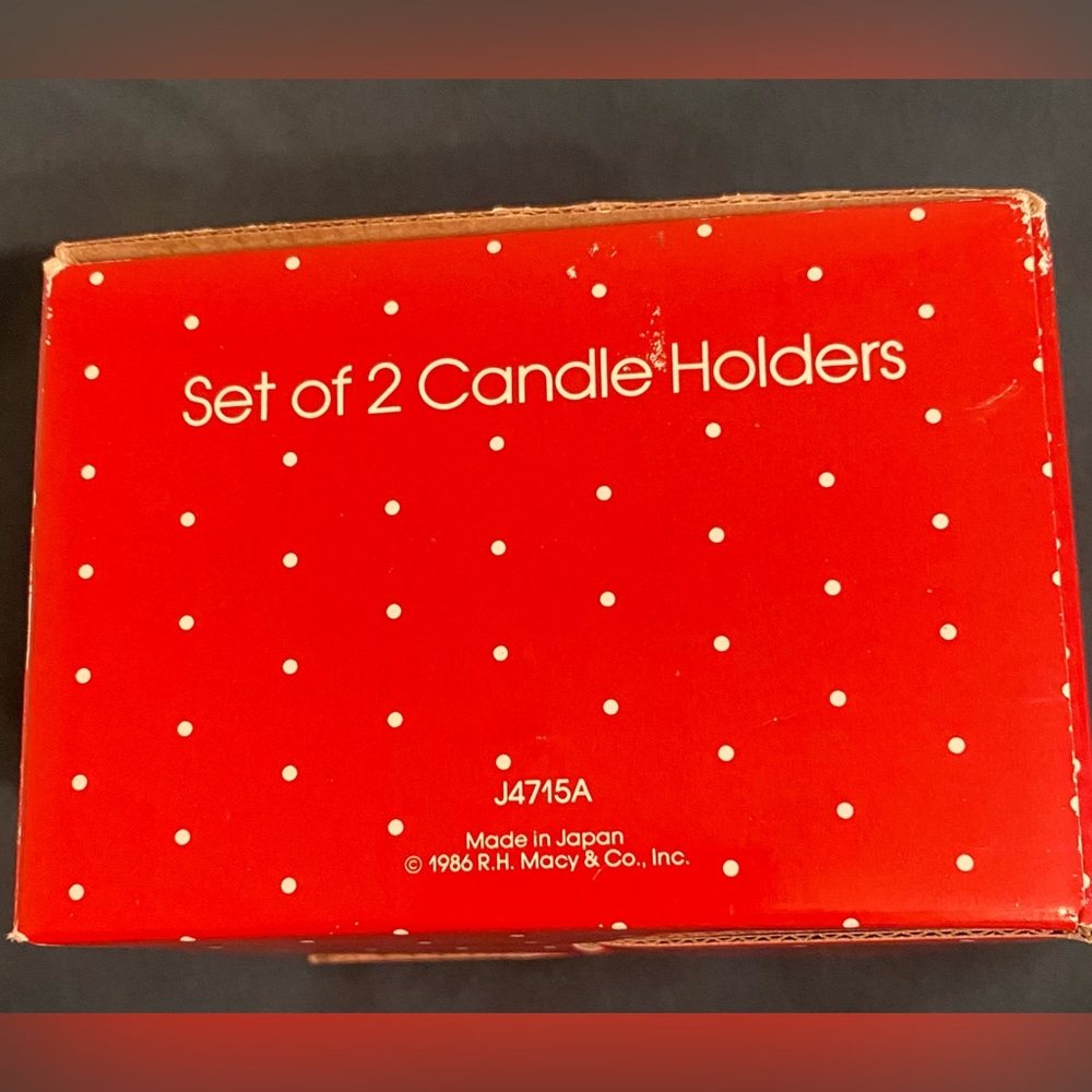 2 Vintage 1986 Macy’s All The Trimmings Christmas Candle Holders. - Picture 8 of 8